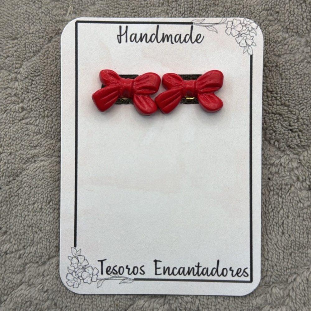 Stud Red Bow Earrings